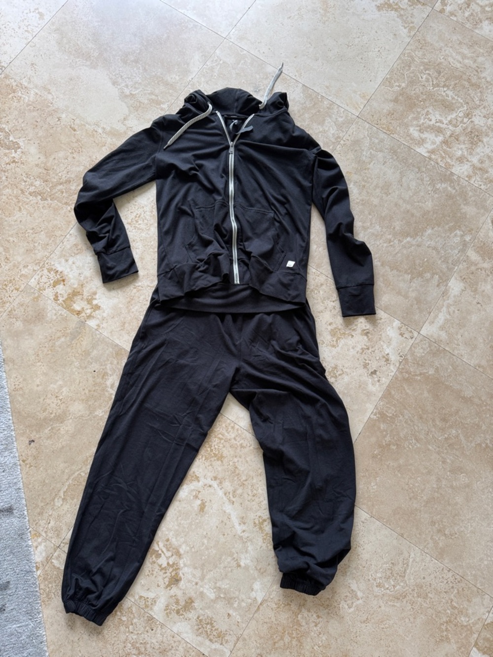 Vuori Black Zip Hoodie and Jogger Set
